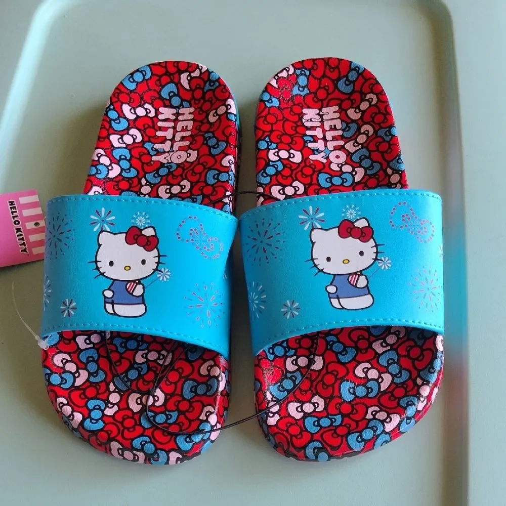 Hello Kitty Kids Slippers - Red and Blue